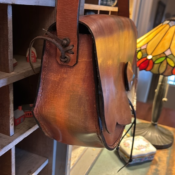 Brown vintage Leather Shoulder Bag - Picture 3 of 7